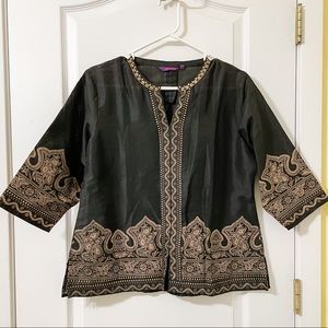 Black with Gold Tunic from India XL